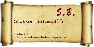 Stokker Balambér névjegykártya